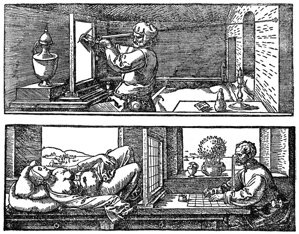 Perspective machine by Albrecht Dürer