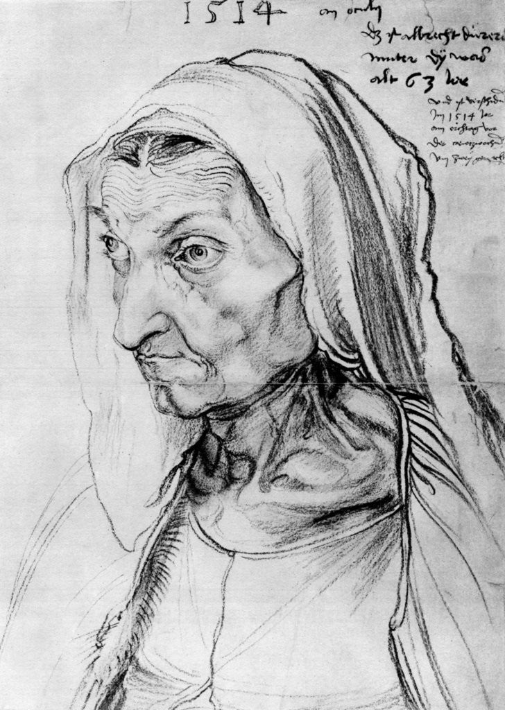 Portrait of the artist's mother by Albrecht Dürer
