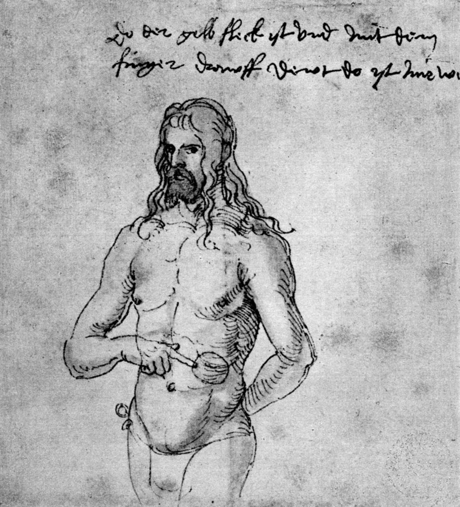 Detail of 'Self Portrait', about 1512-1513 or 1519 by Albrecht Dürer