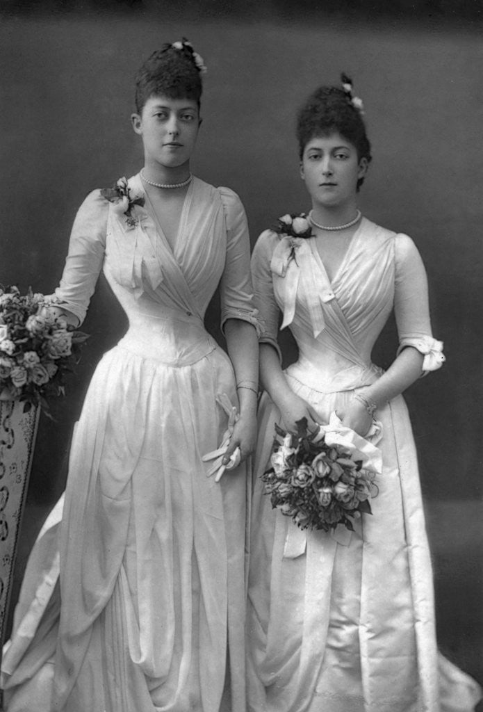 Detail of The Princesses Victoria (1868-1935) and Maud (1869-1938) of Wales by W&D Downey