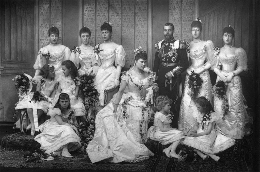 Detail of The Duke and Duchess of York and bridesmaids by W&D Downey