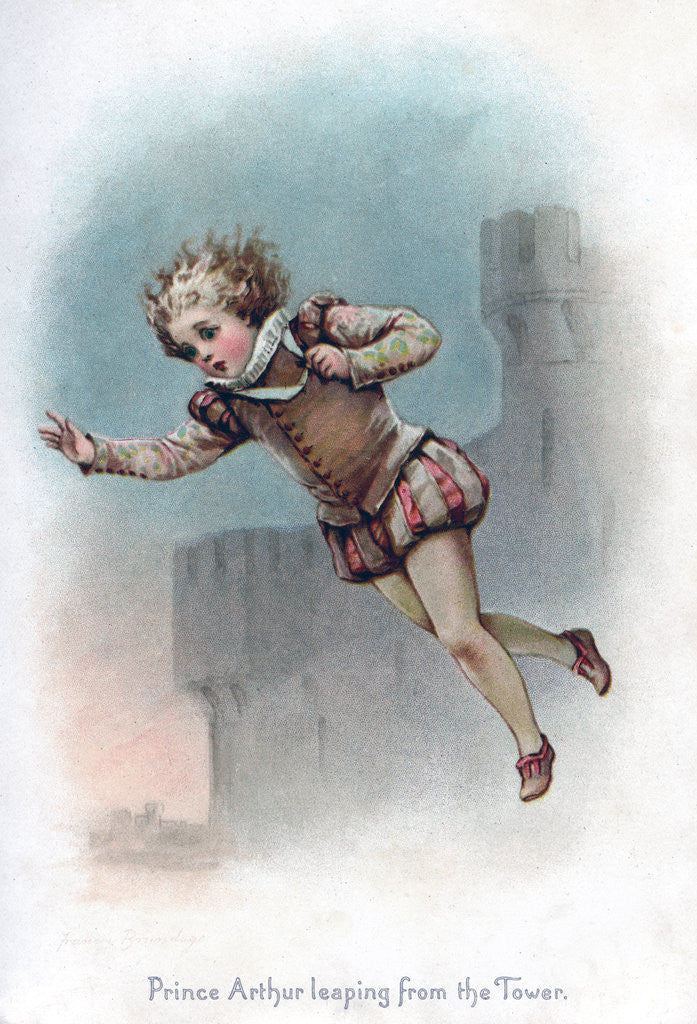 Detail of Prince Arthur leaping from the Tower by Frances Brundage