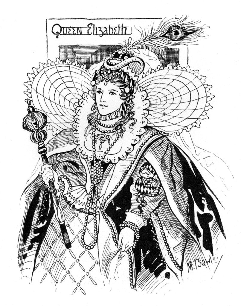 Detail of Queen Elizabeth I by M Bowley