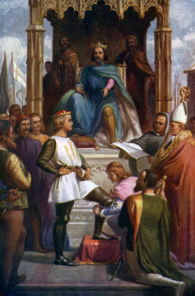 Detail of The Black Prince being made a Knight of the Garter by Anonymous