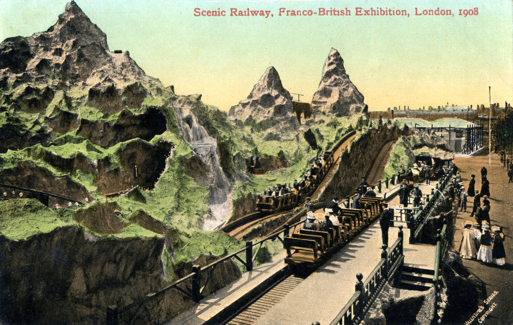 Detail of Scenic railway, Franco-British Exhibition, London by Valentine & Sons