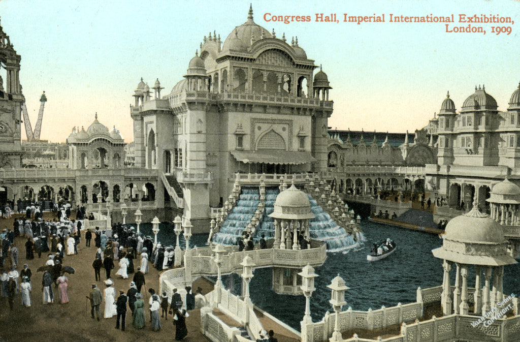 Detail of Congress Hall, Imperial International Exhibition, London by Valentine & Sons
