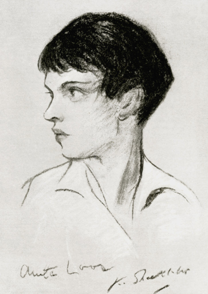 Detail of Anita Loos (1888-1981), American screenwriter, playwright and author by Anonymous