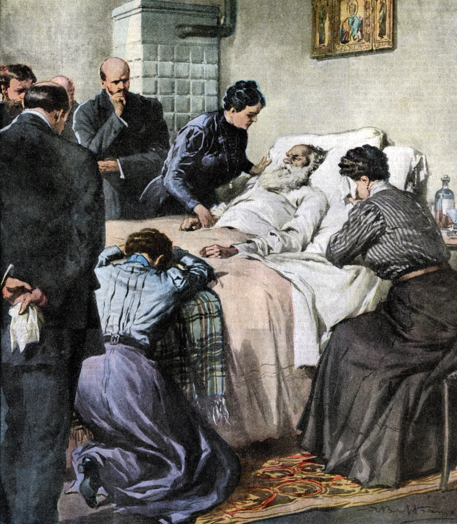 Detail of The death of Leo Tolstoy, Russian author and philosopher by Anonymous