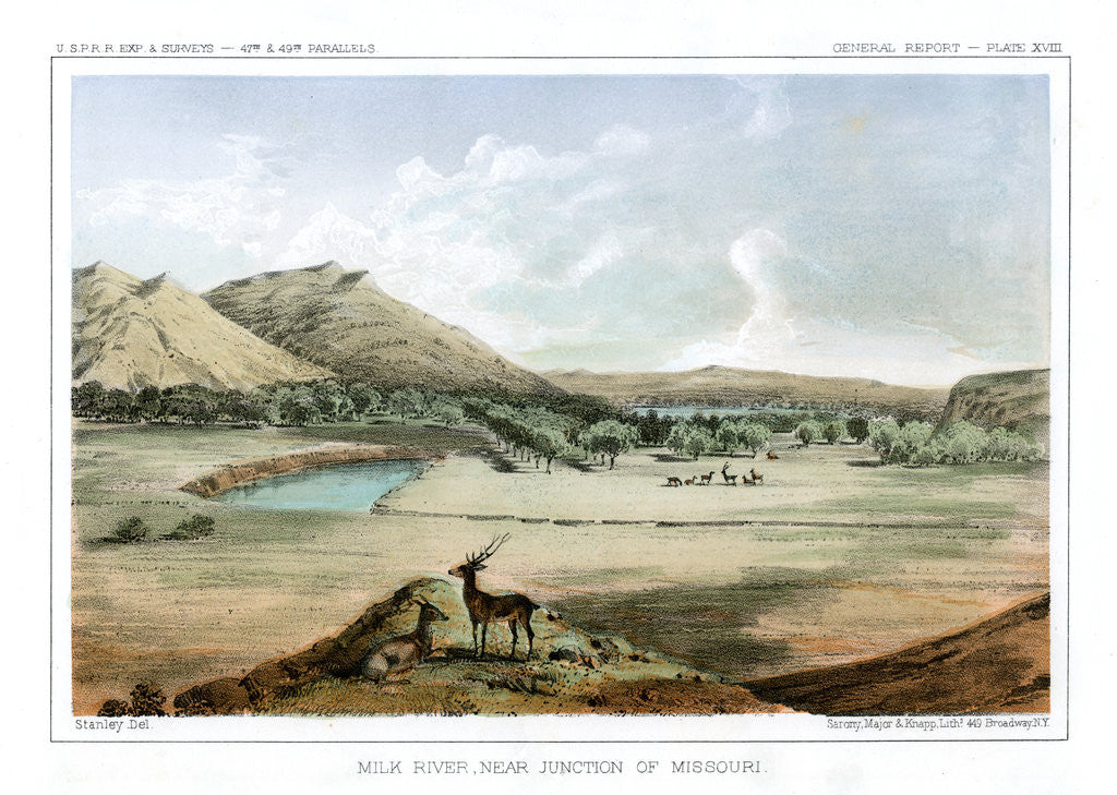 Detail of Milk River, Near Junction of Missouri by John Mix Stanley