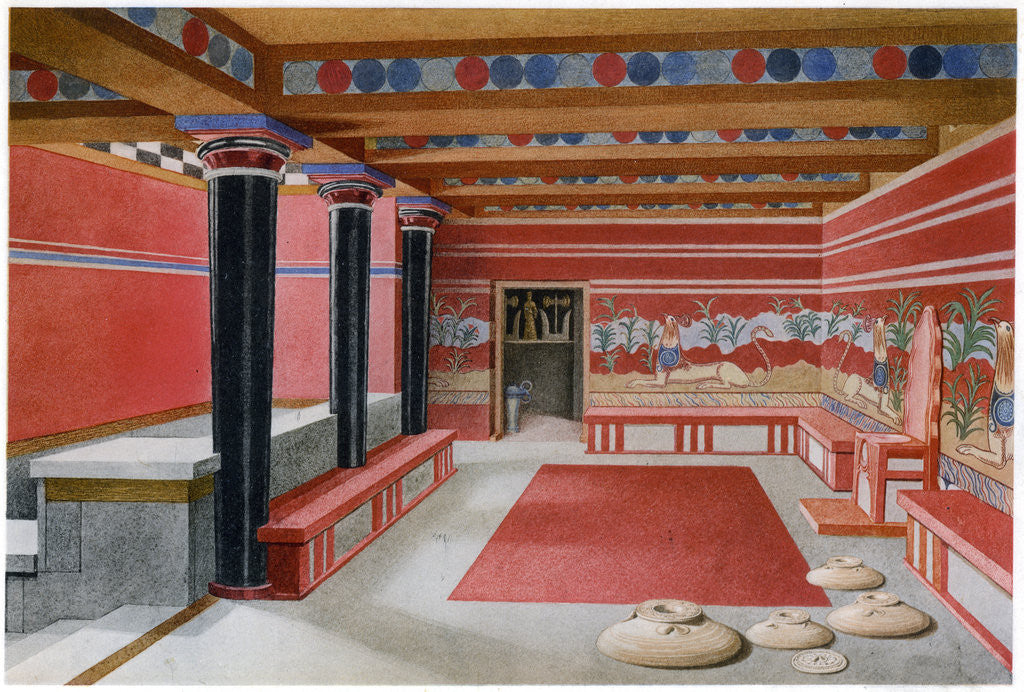 Detail of King Minos's throne room, Knossos, Crete by Anonymous