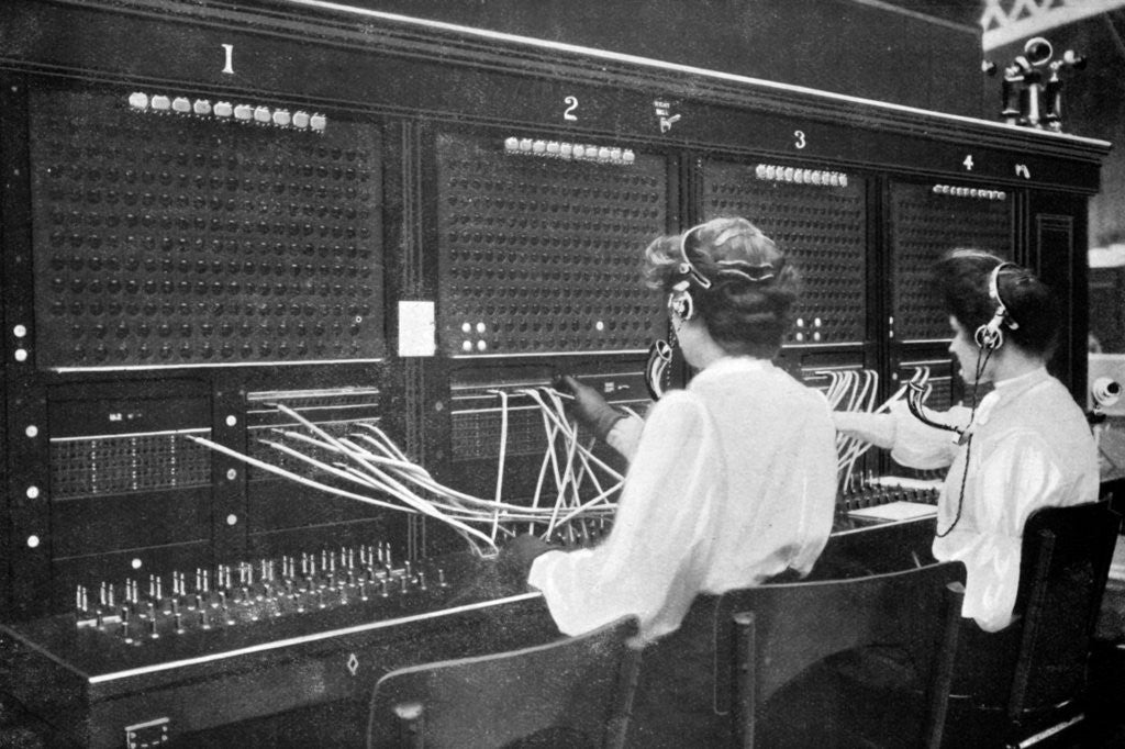 Detail of Switchboard operators at work by Anonymous
