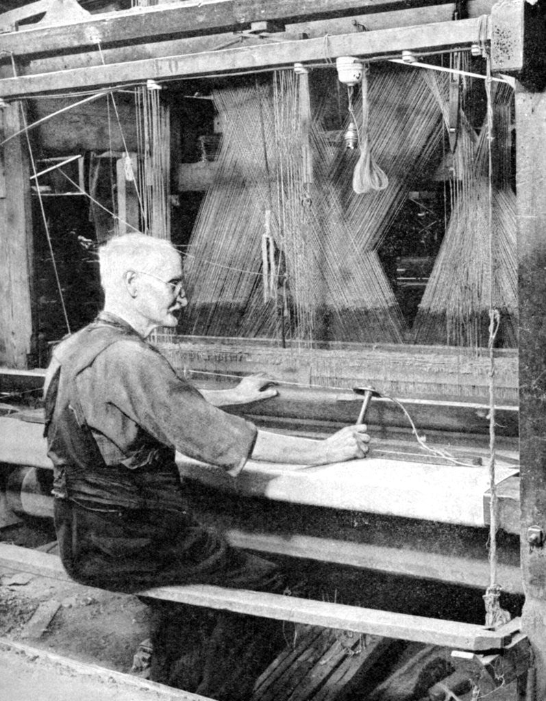 Detail of Weaving Irish linen, Lurgan, Armagh by Fox