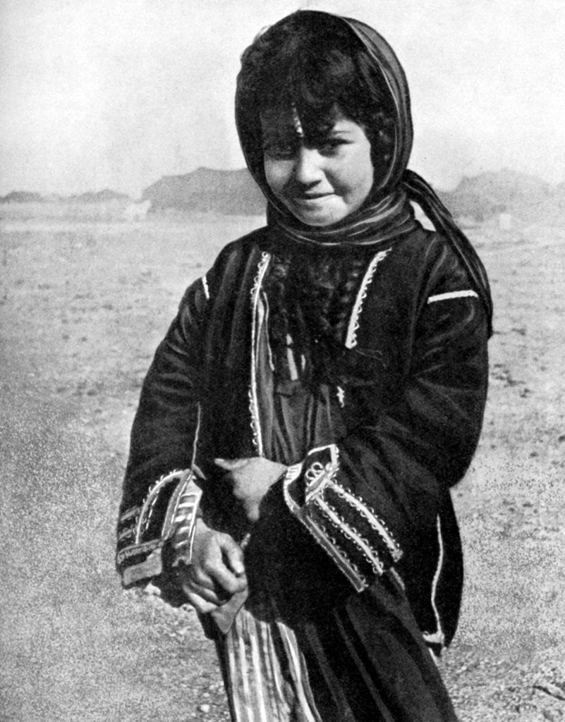 Detail of Bedouin girl in the Syrian desert by HJ Shepstone