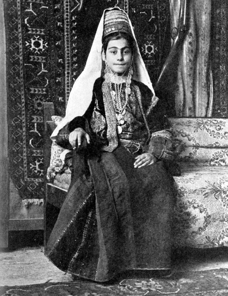 Detail of Christian woman in a wedding dress, Palestine by Donald McLeish