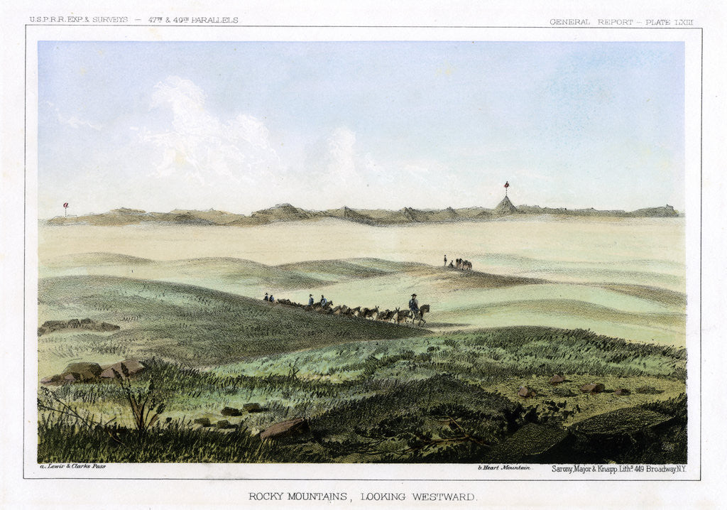 Detail of The Rocky Mountains, looking westward, USA by John Mix Stanley