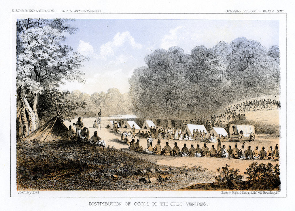 Detail of Distribution of goods to the Gros Ventres 26 August 1853 by John Mix Stanley