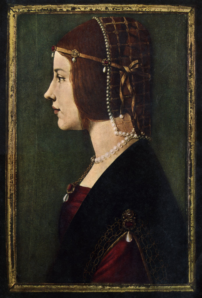 Detail of Beatrice d'Este by Leonardo Da Vinci