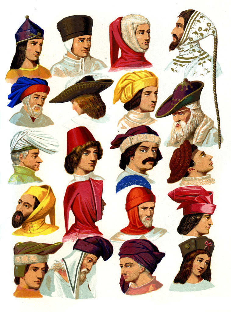 Detail of Men's hats of different classes of society by Thurwanger Freres