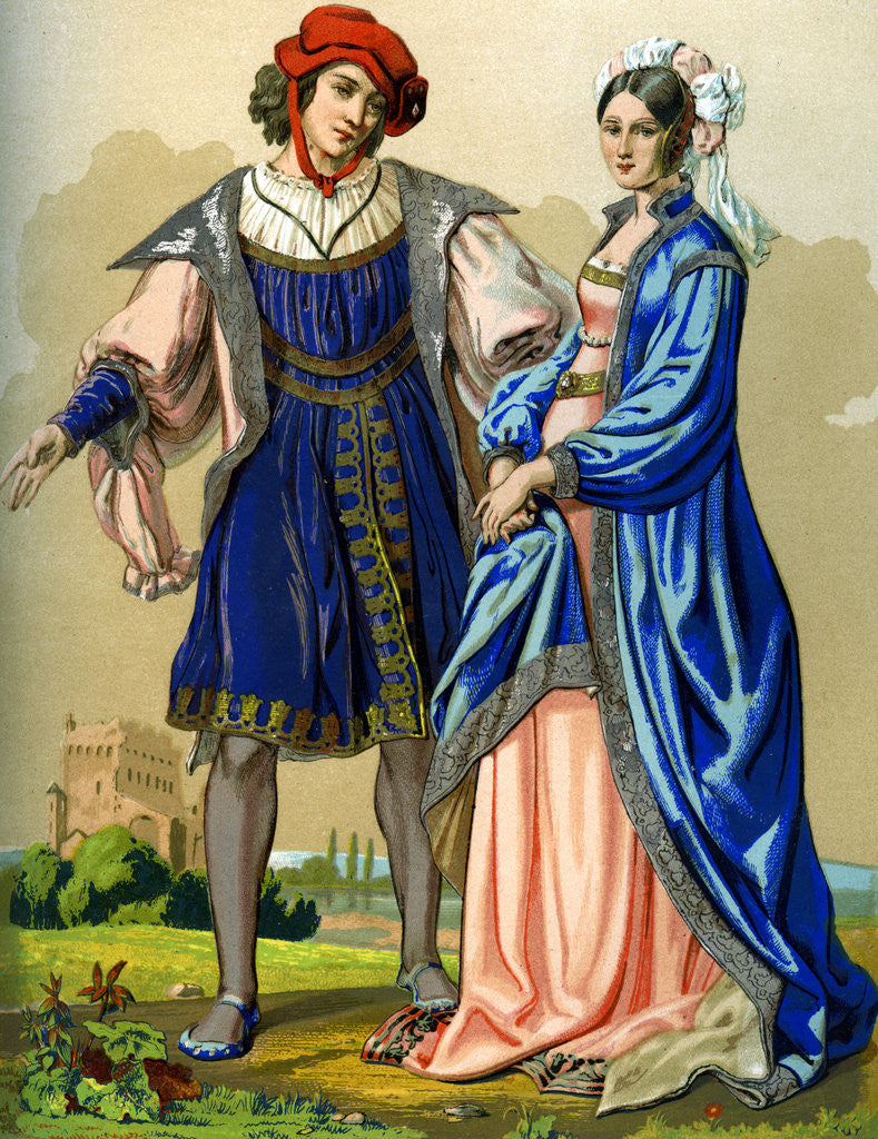 Detail of A noble French couple at the end of the 15th century by Edward May