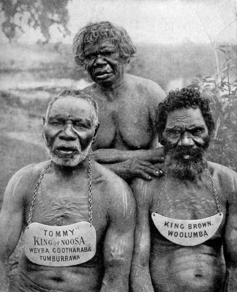 Detail of Three Aborigines from the coast tribes above Brisbane, Australia by Anonymous