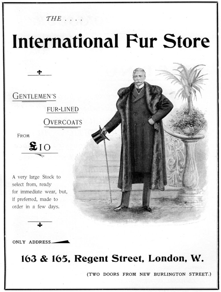 Detail of Advertisement for the International Fur Store by Anonymous