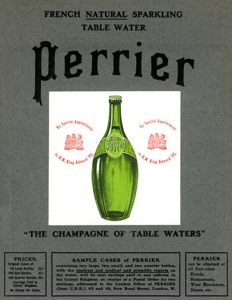 Detail of Advertisement for Perrier water by Anonymous