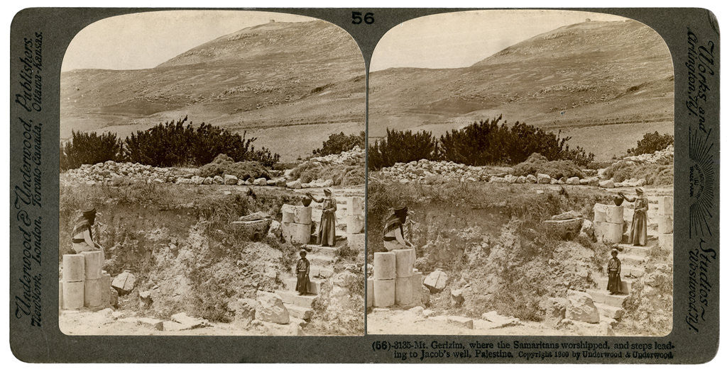 Detail of Mount Gerizim, where the Samaritans worshipped, Palestine by Underwood & Underwood