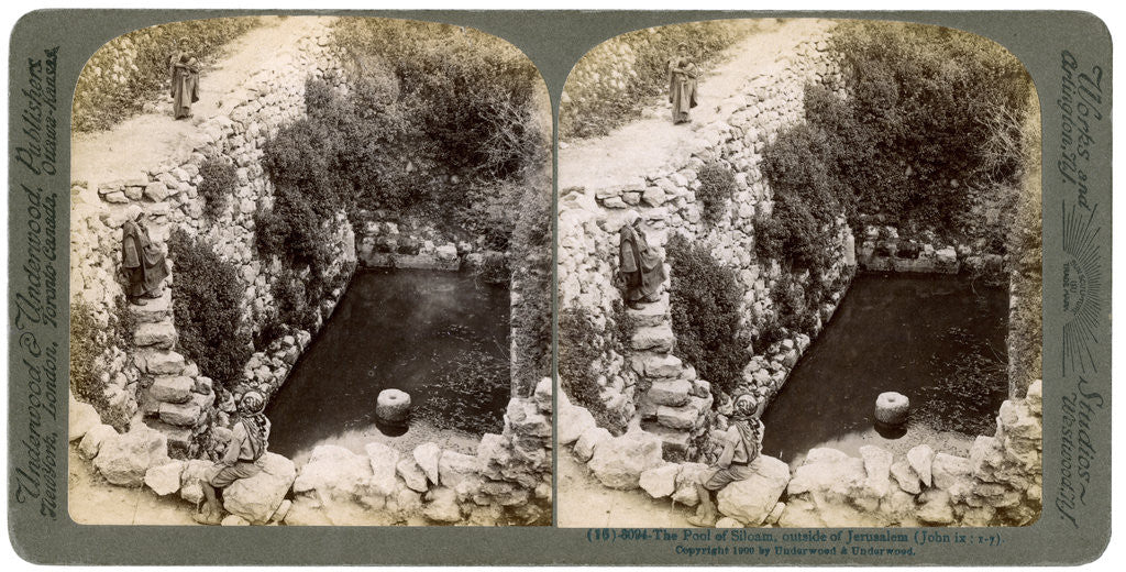 Detail of The Pool of Siloam, outside Jerusalem, Palestine by Underwood & Underwood