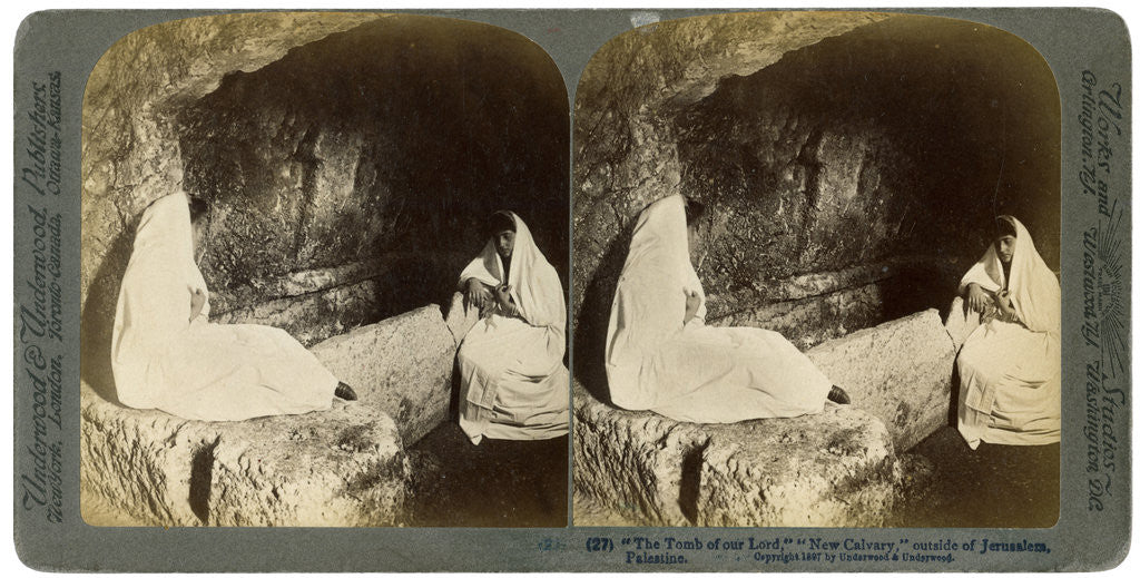 Detail of The tomb of Jesus, outside Jerusalem, Palestine by Underwood & Underwood