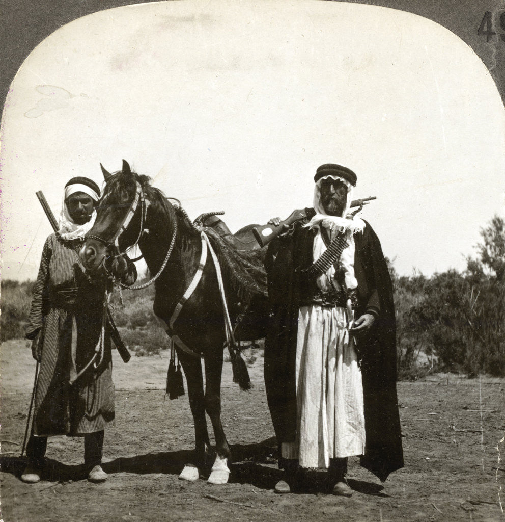Detail of A sheikh and his bodyguard, Syria by Keystone View Company