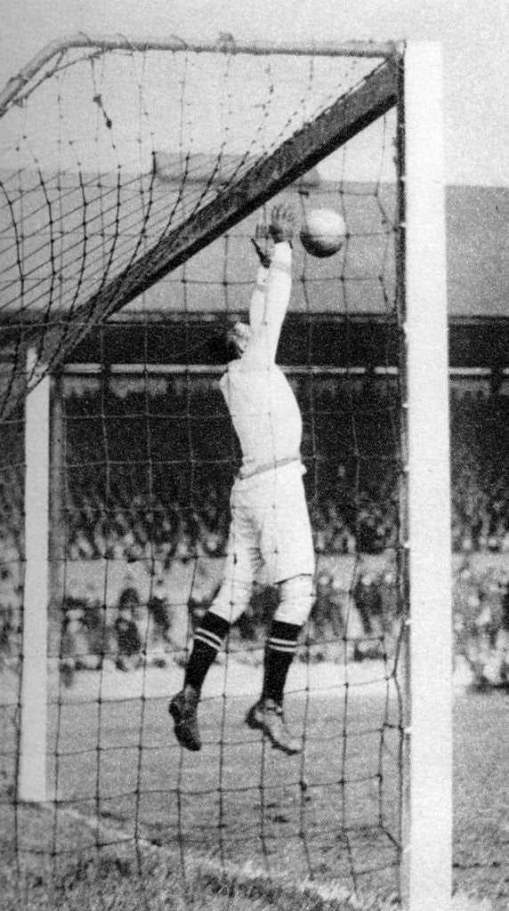 Detail of Howard Baker, goalkeeper, Stamford Bridge, London by Anonymous
