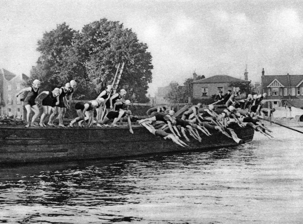 Detail of The annual Kew to Putney ladies' swimming race, London by Anonymous