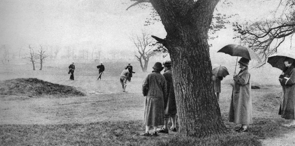 Detail of Playing golf on Tooting Bec Common, London by Anonymous