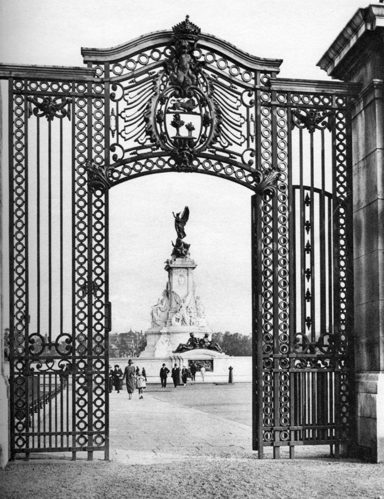 Detail of Wought-iron gates, Buckingham Palace, London by McLeish