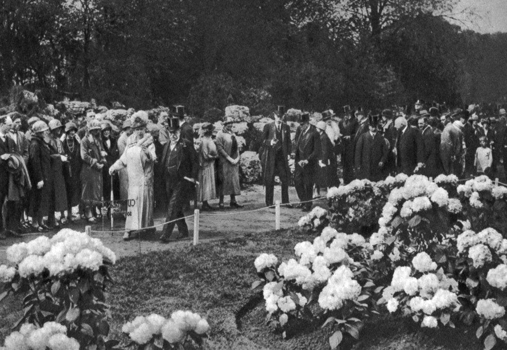 Detail of King George V and Queen Mary visit the annual spring flower show at Chelsea, London by Anonymous