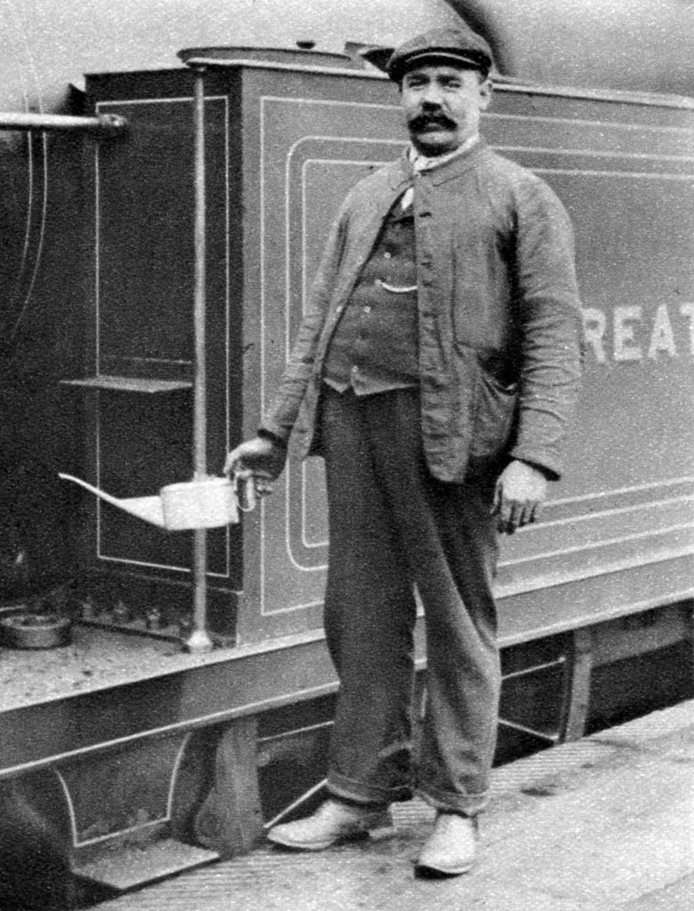 Detail of A train driver, London by Anonymous