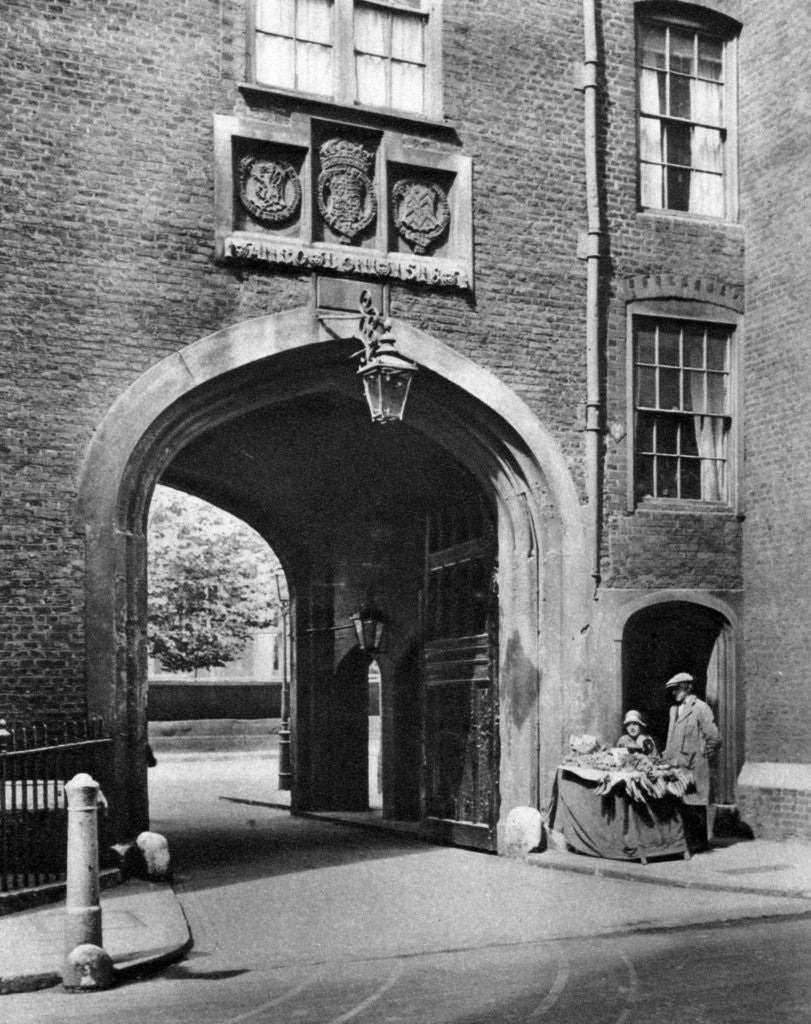 Detail of A Tudor gateway leading to Lincoln's Inn from Chancery Lane by McLeish