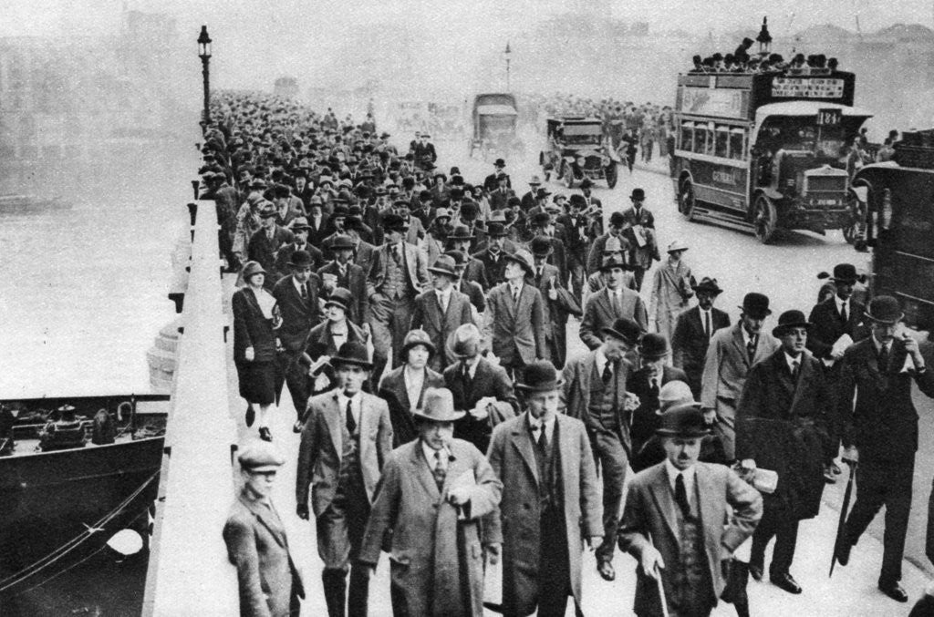 Detail of London Bridge rush hour, London by Anonymous
