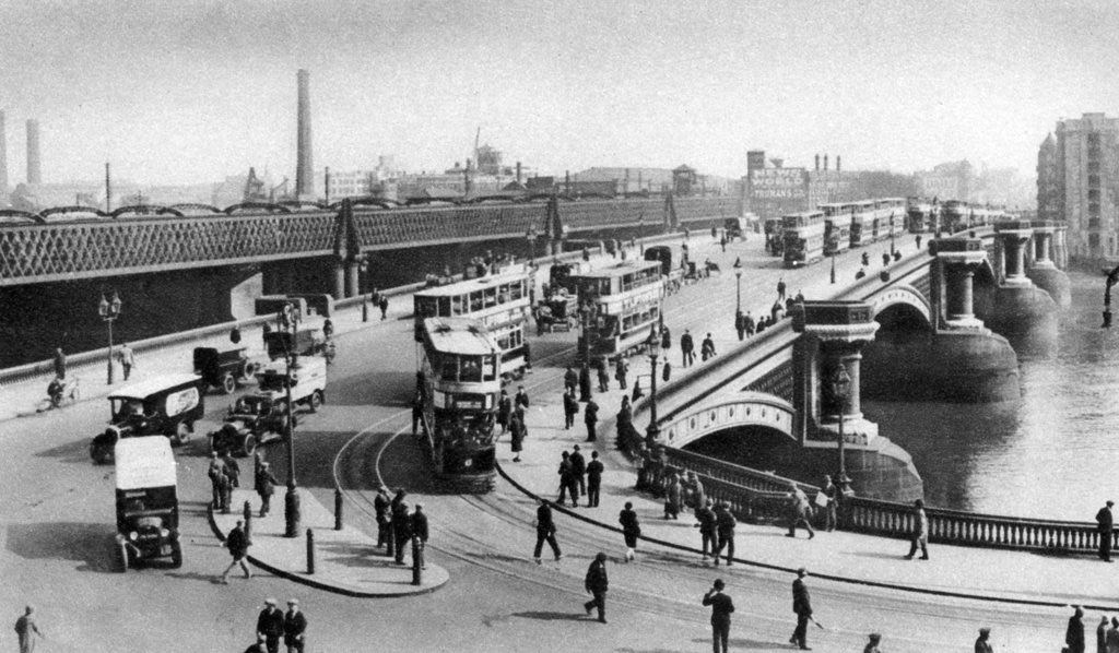 Detail of The two bridges at Blackfriars, London by Anonymous