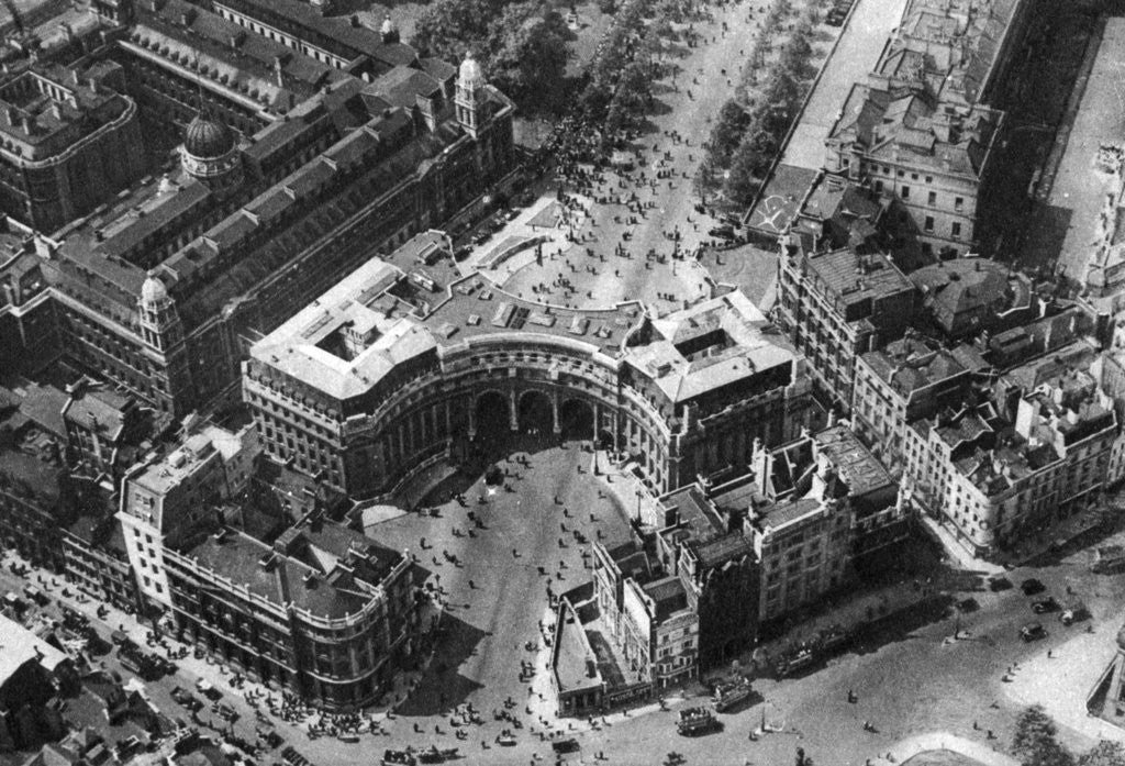 Detail of Crowds gathering in The Mall for the trooping of the colour, London by Anonymous