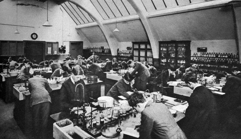 Detail of A laboratory in a London polytechnic by Anonymous