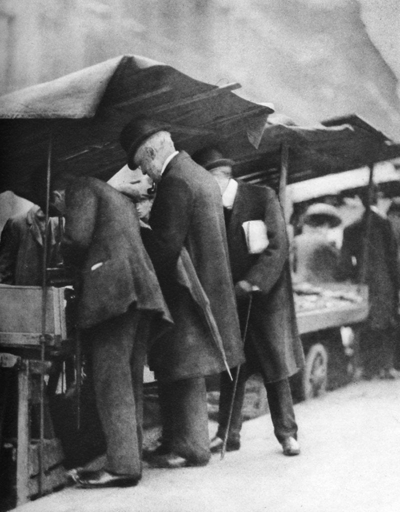 Detail of Bookstalls of the Farringdon Road market, London by Walter Benington