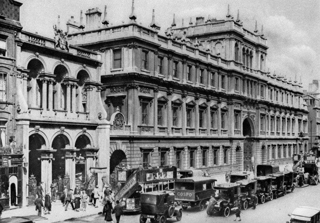 Detail of Burlington Arcade entrance and the house of the Royal Academy, Piccadilly by McLeish