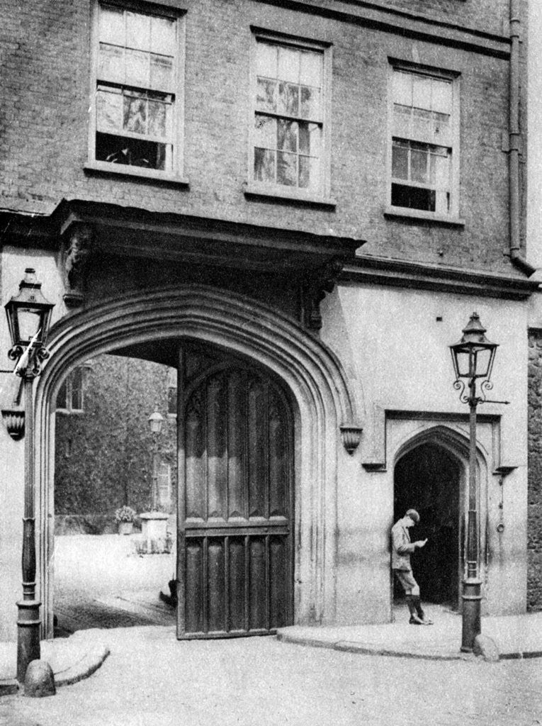 Detail of 16th century gateway to the Charterhouse, London by Joel