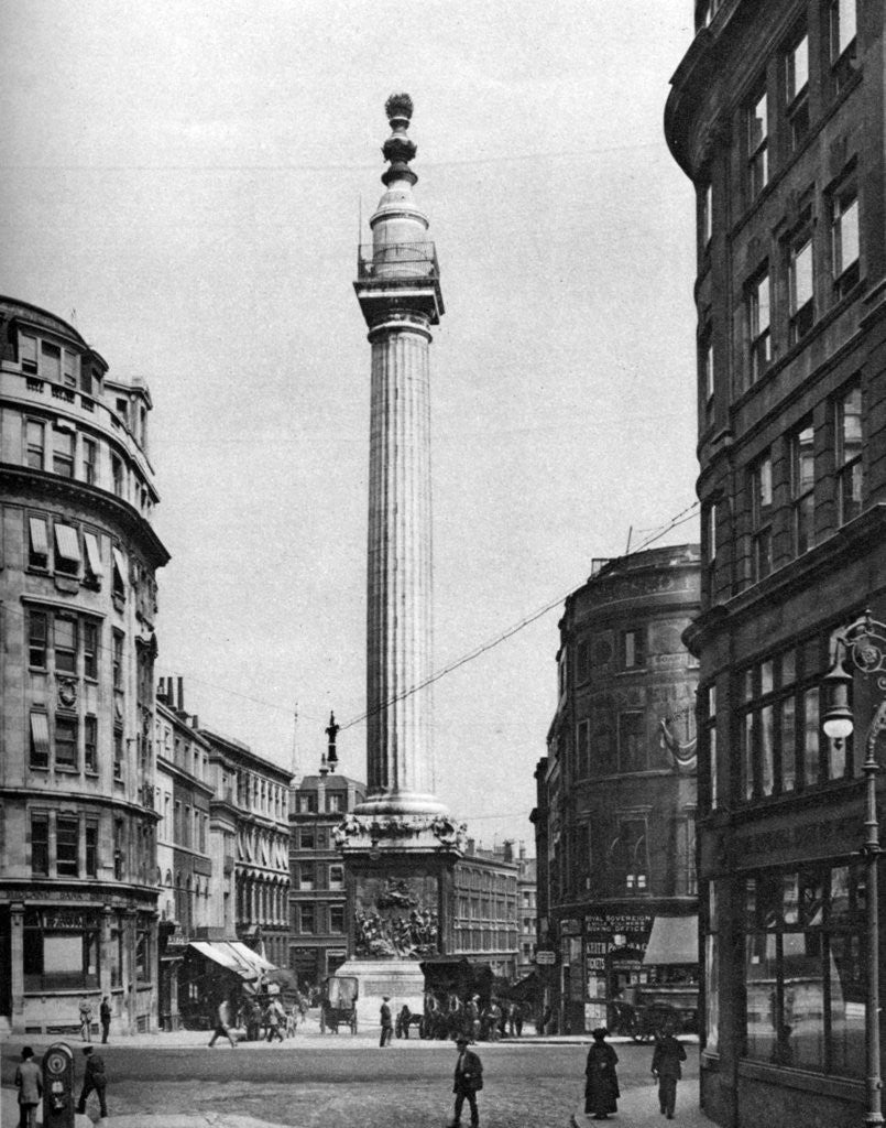 Detail of The Monument to the Great Fire, London by McLeish