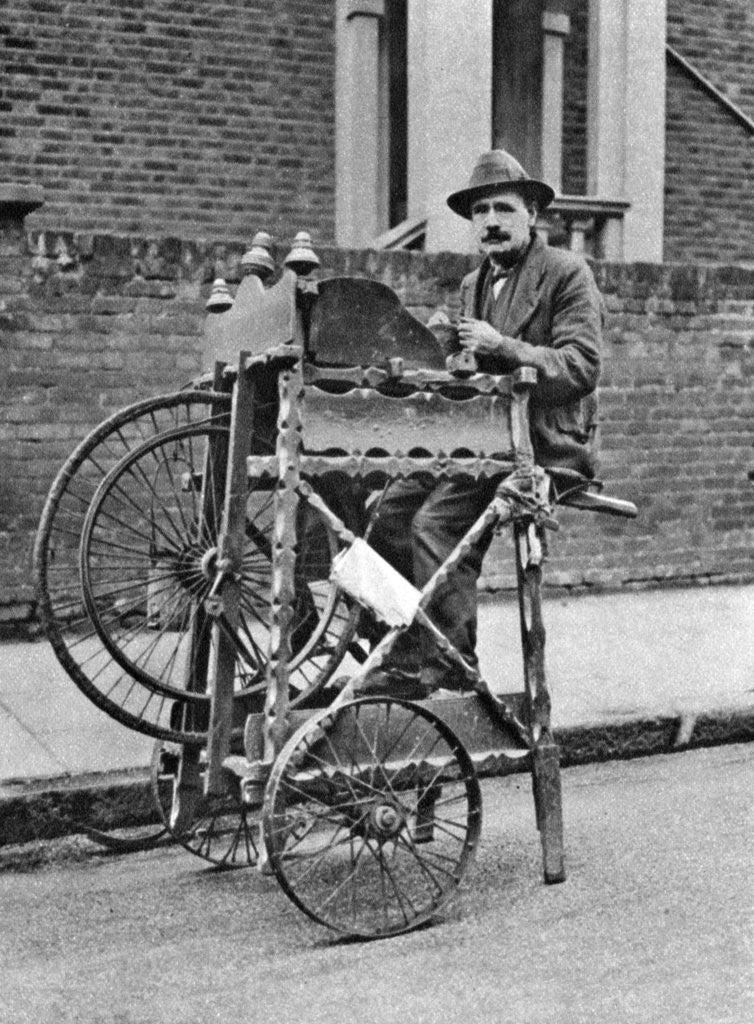 Detail of Knife and scissors grinder, London by McLeish