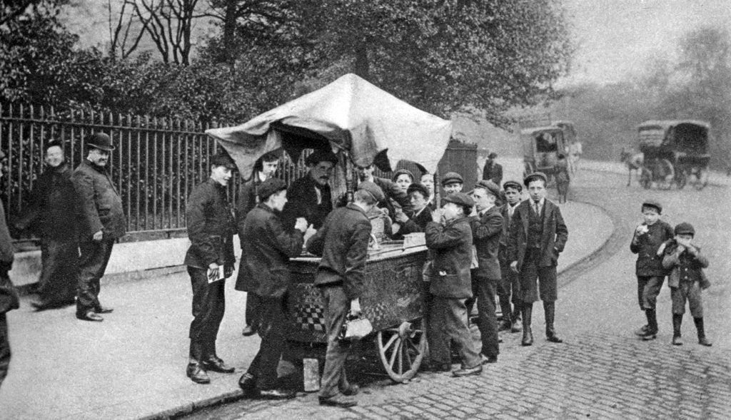 Detail of Italian ice cream or 'hoky' seller, London, early 1900s by Taylor