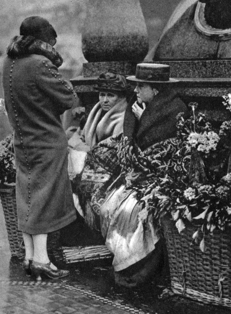 Detail of Flower sellers, Piccadilly Circus, London by Anonymous