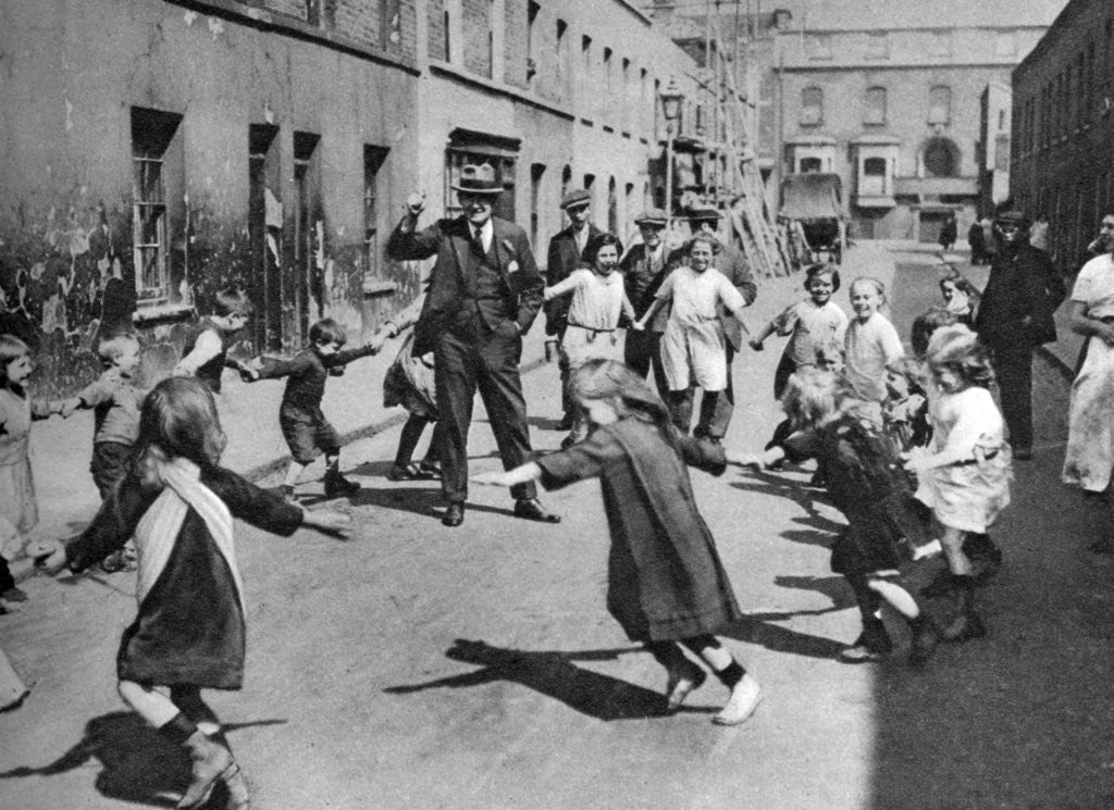 Detail of Children dancing in the street, London by Anonymous