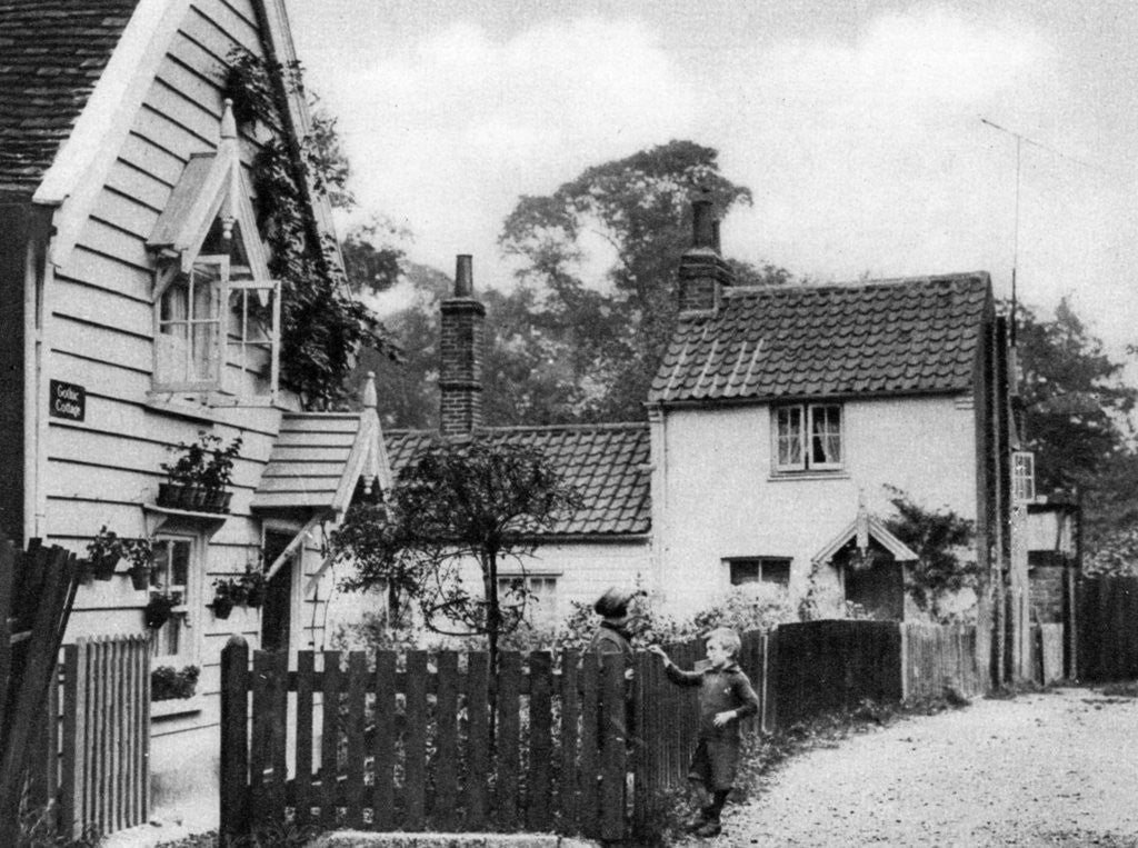 Detail of Timber cottages by Hadley Green, London by McLeish